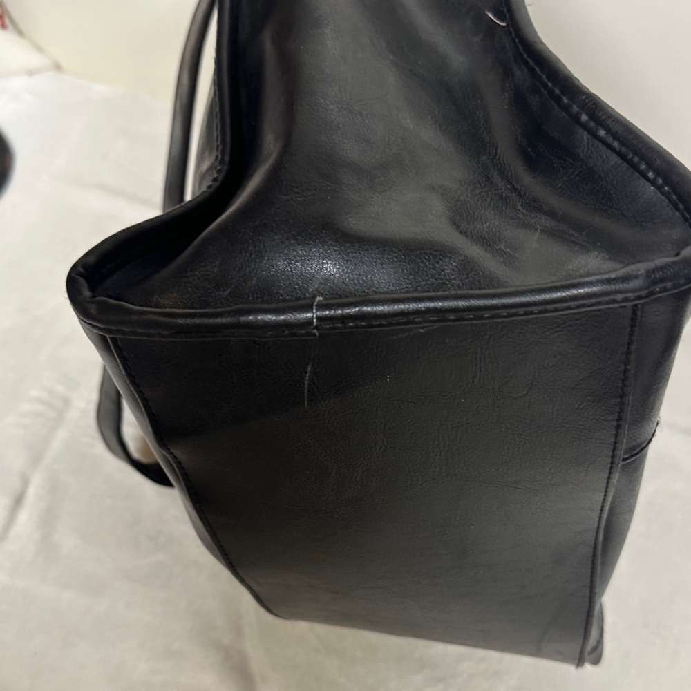 Harley-Davidson-Victoria Secret Black Leather Duffel/Tote Bag - Picture 15 of 16